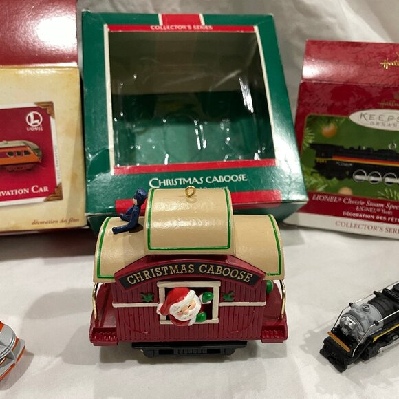 Lot of 4 TRAIN Xmas Hallmark Keepsake Ornaments - Lionel Locomotive, Caboose Car - Picture 4 of 16